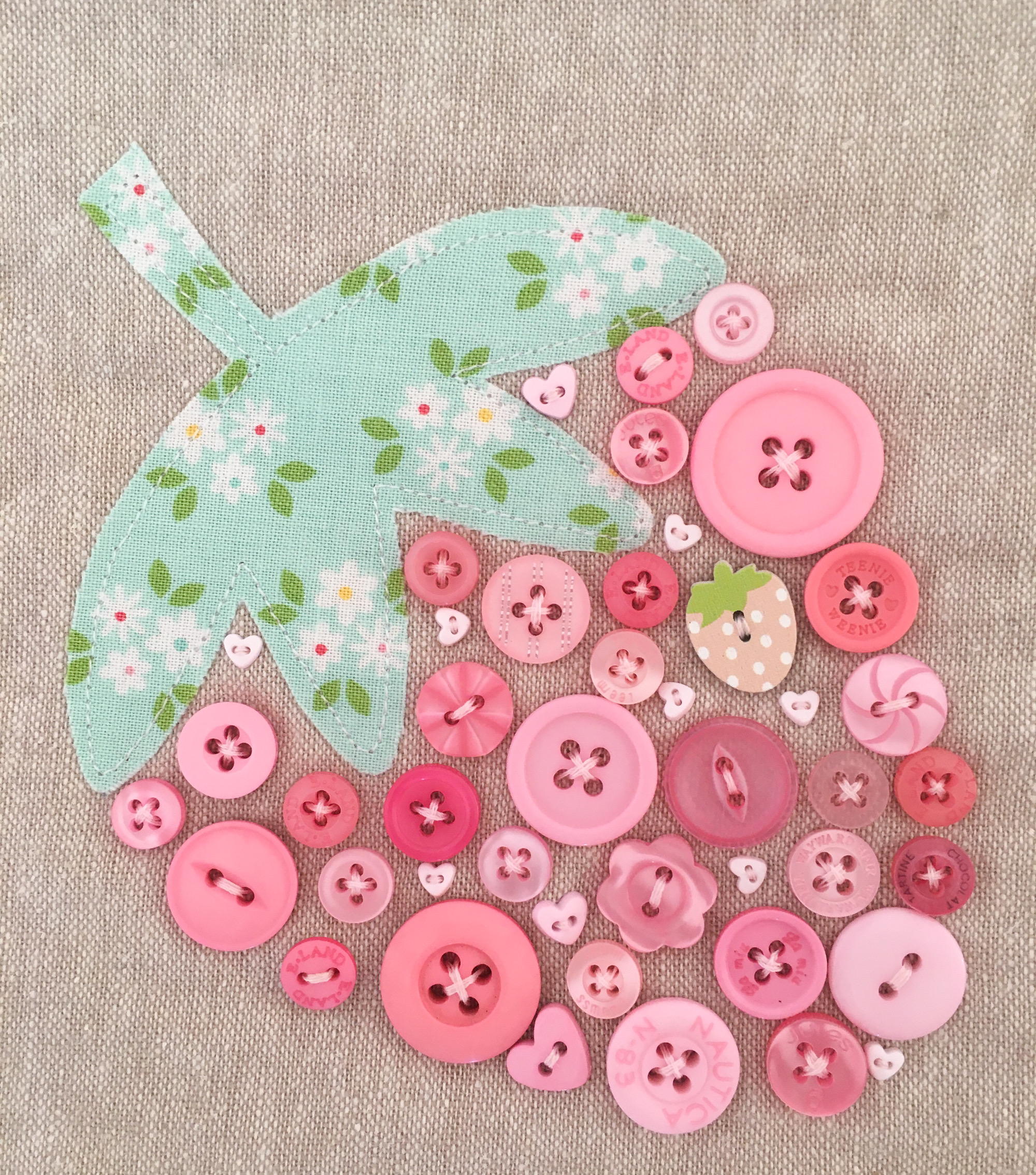 Strawberry Button Applique